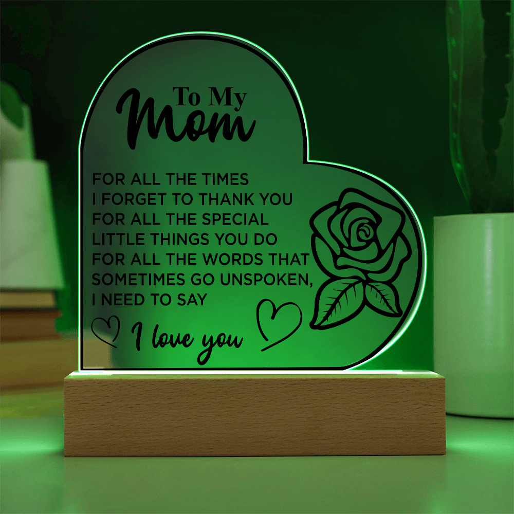 To My Mom | Acrylic Heart Plaque